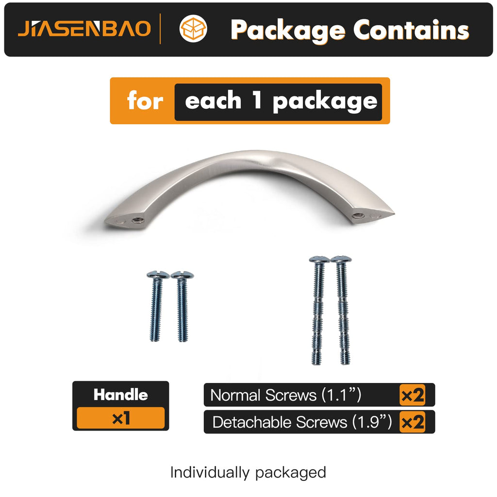 10 Pack Brushed Nickel Cabinet Pulls 3 Inch Arch Twisted Silver Handles Drawer Kitchen Cupboard Bathroom Dresser