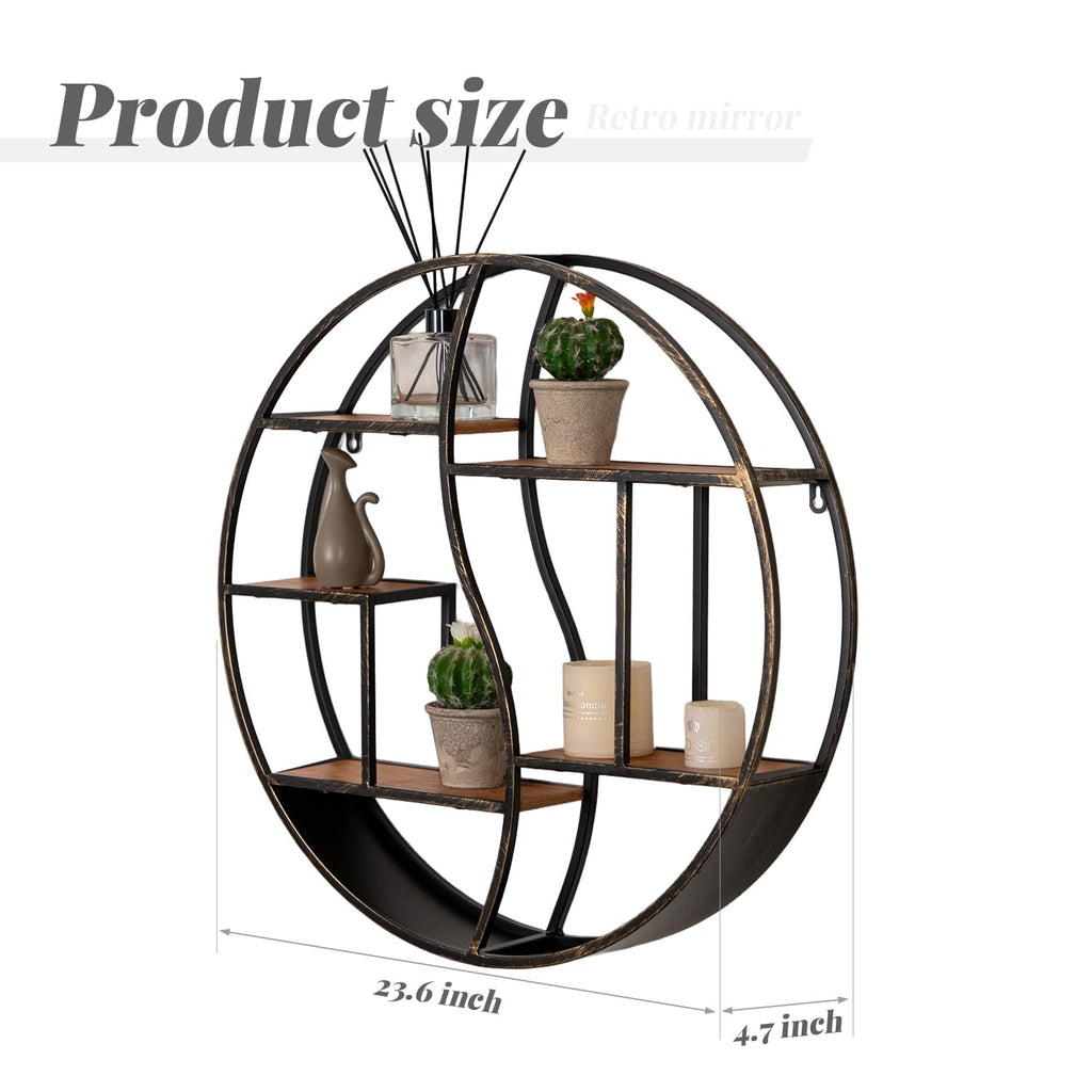 Round Wall Shelf, Decorative Circle Floating Shelves