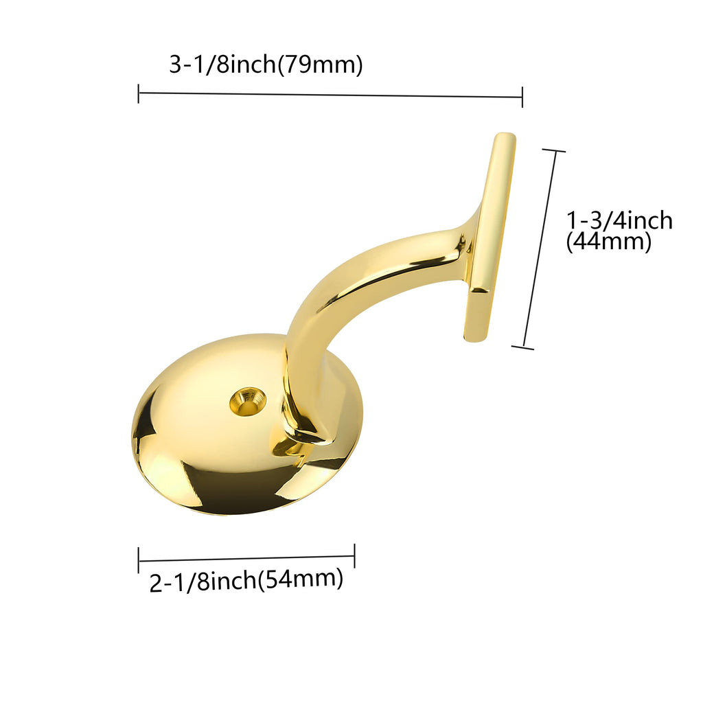 10 Pack 3 Inch Polished Brass Handrail Stair Brackets Stair Heavy Duty Stair Brackets Support Handrail Brackets for
