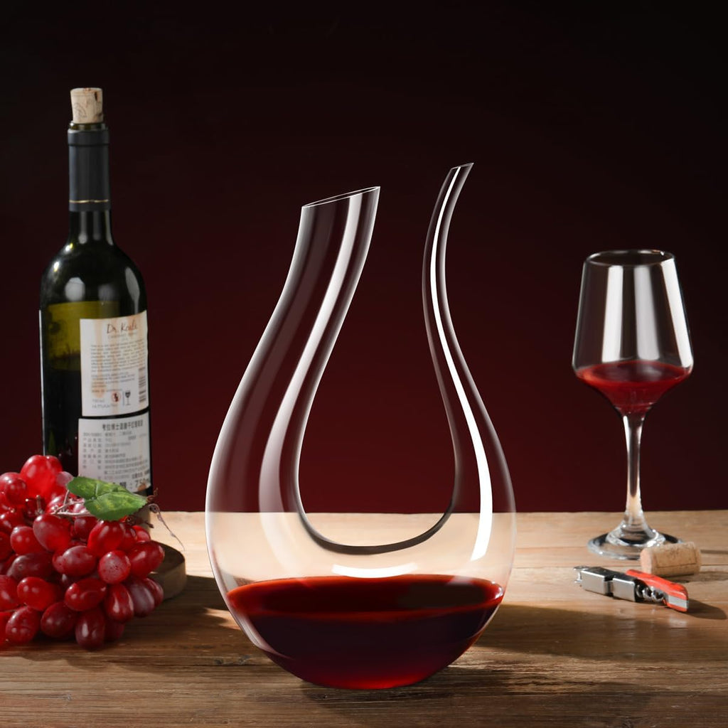 Wine Decanter,Red Wine Carafe,Wine Aerator,100% Hand Blown Lead-free Crystal Glass,Wine Decanters and Carafes,Wine