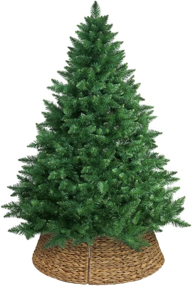 27" Christmas Tree Collar - 27'' D Handmade Artificial Rattan Wicker Christmas Stand Tree Collar Basket Base Cover