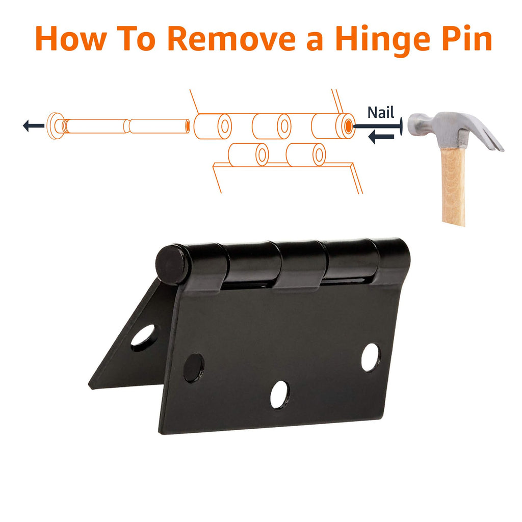 Interior Door Hinges, Square, 3.5 x 3.5 Inch, Matte Black, Pack of 12