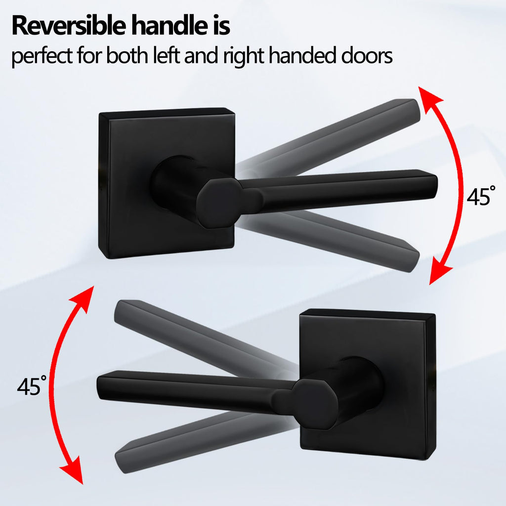 7Pack Hall/Closet Lever Handle Lock in Aged Matt Black- Door Lock Handle in Matt Black for Passage Door