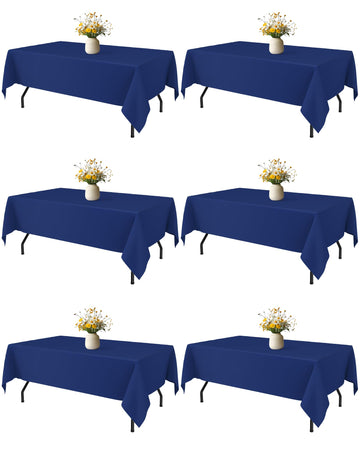 Navy Blue Polyester Table Cloth, 6 Pack, 60 x 84 in