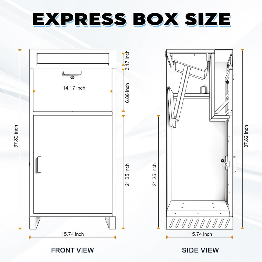 Package Delivery Boxes Drop Boxes with Secure Storage - Balck