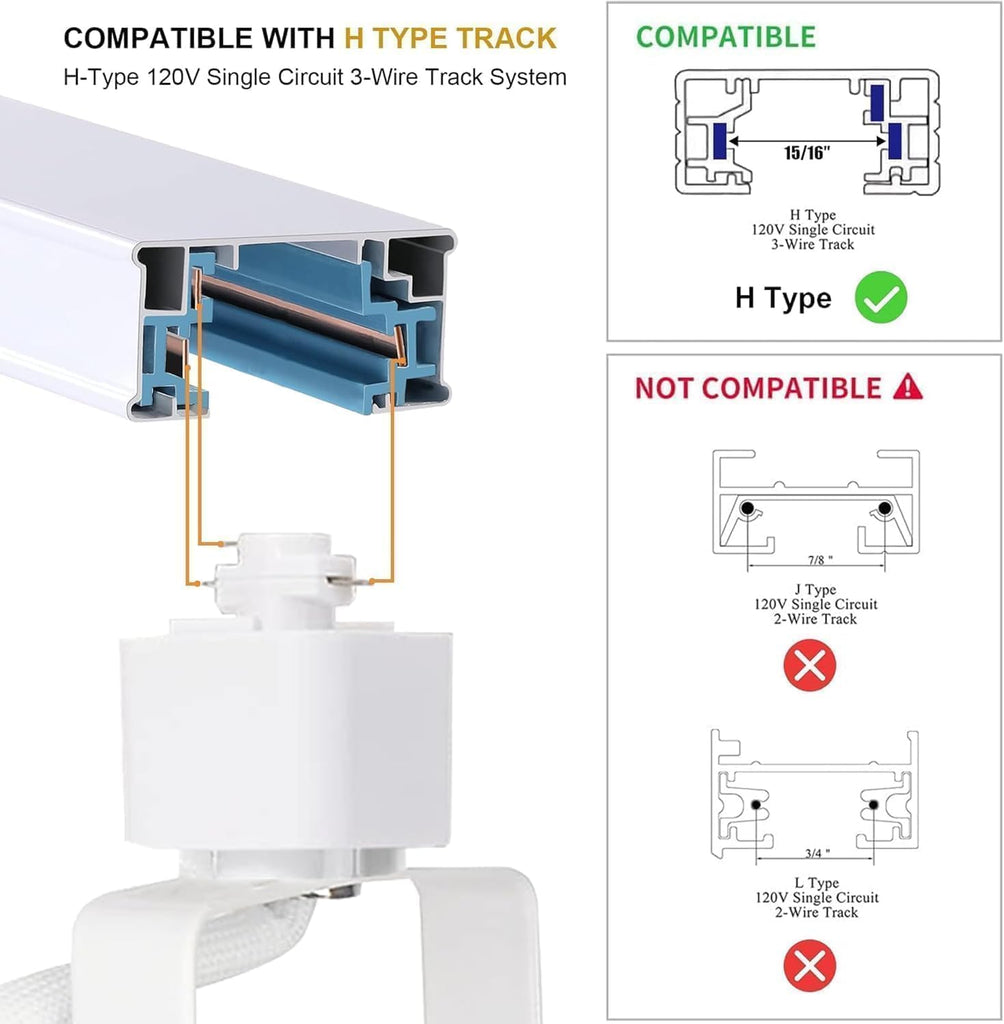Track Lighting Heads with GU10 3CCT Adjustable White 12 Lights