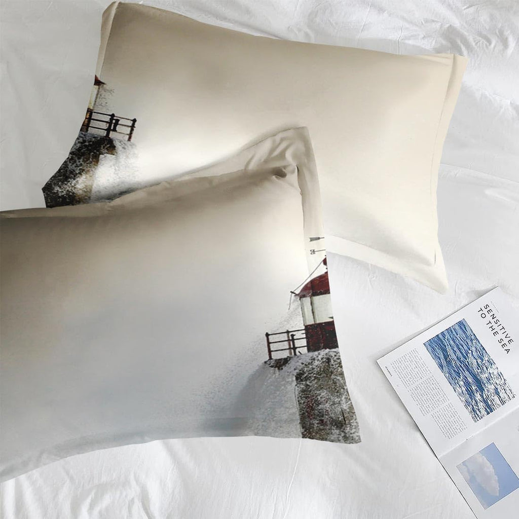 Comforter Set, 3 Pieces Ocean Coastal Bedding, All Season