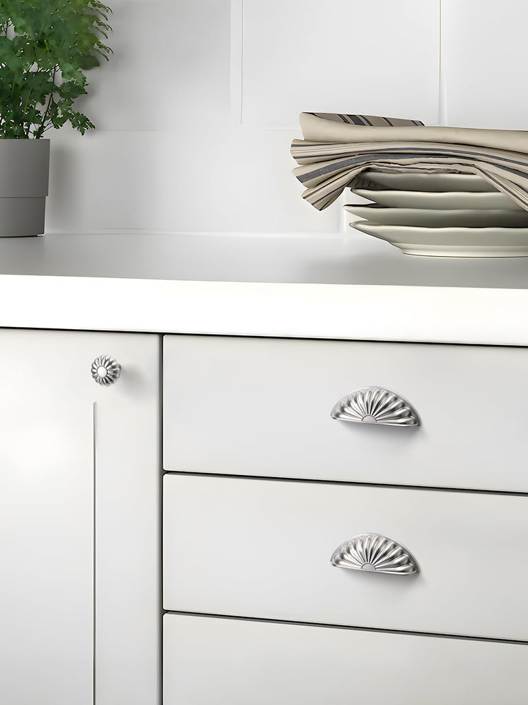 Brushed Nickel Cabinet Cup Pulls 3" Hole Center 10 Pack Silver Drawer Pulls Kitchen Hardware Cabinet Handles Dresser