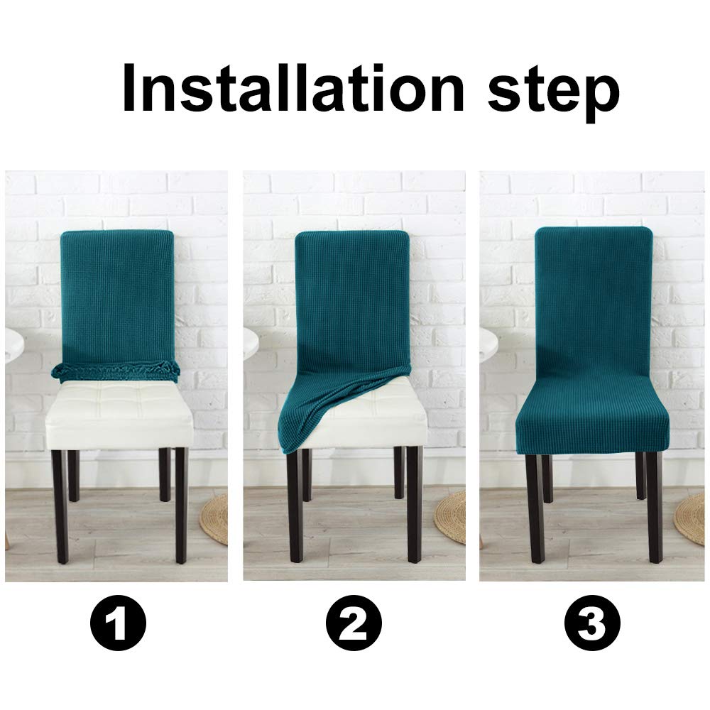Chair Covers for Dining Chairs, 4 Pack, Teal