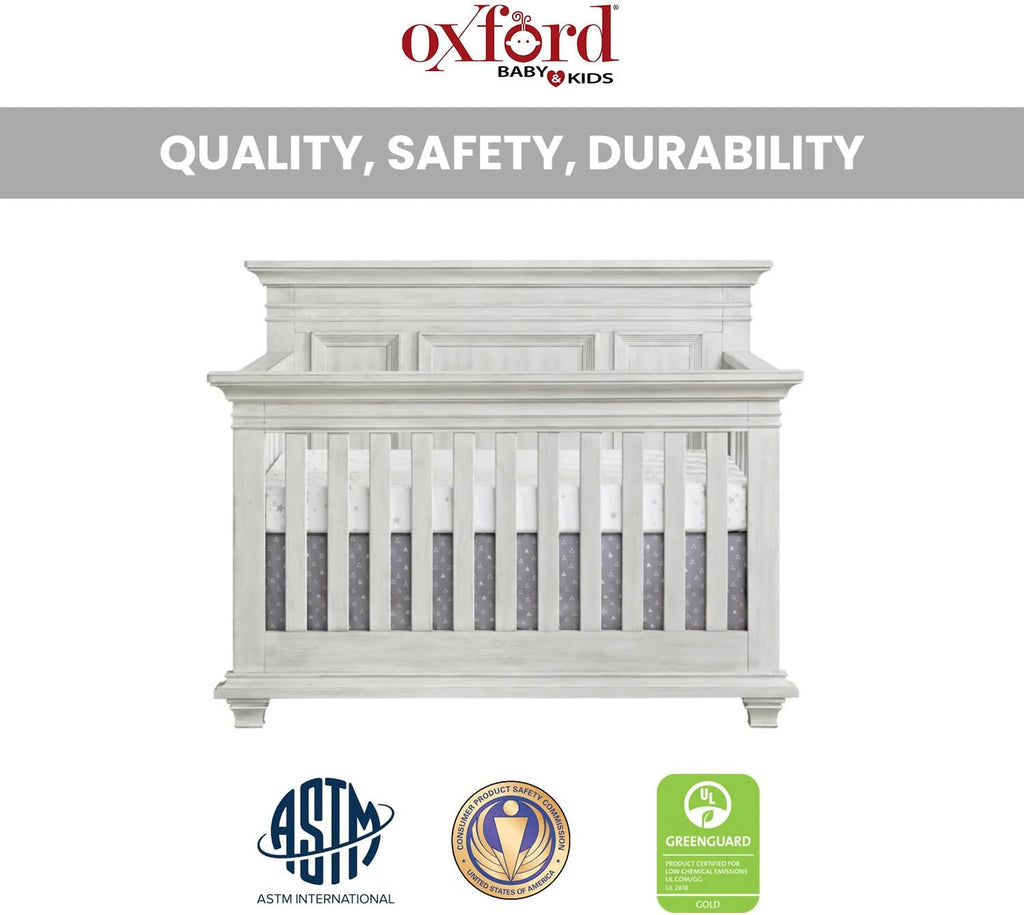 Weston 4-in-1 Convertible Crib, Vintage White, GreenGuard Gold Certified