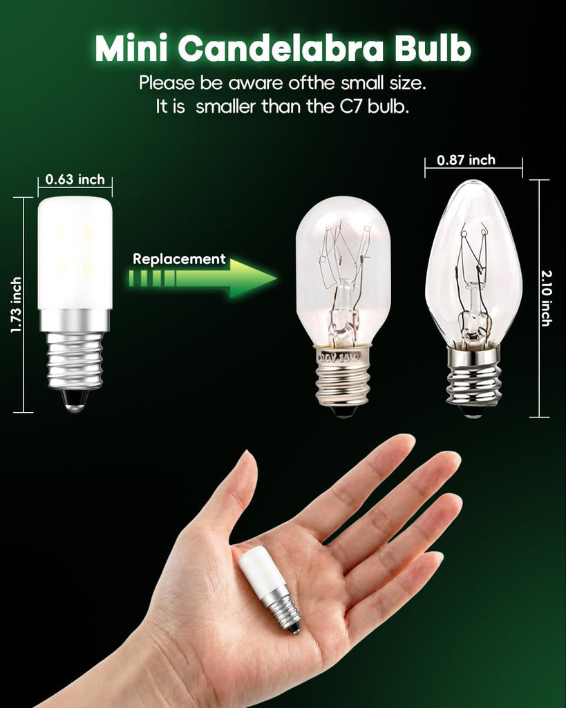 E12 Dryer LED Light Bulb for Dryer Drum and Specific 120V S6 Water Dispenser Light Bulb WE05X20431 22002263