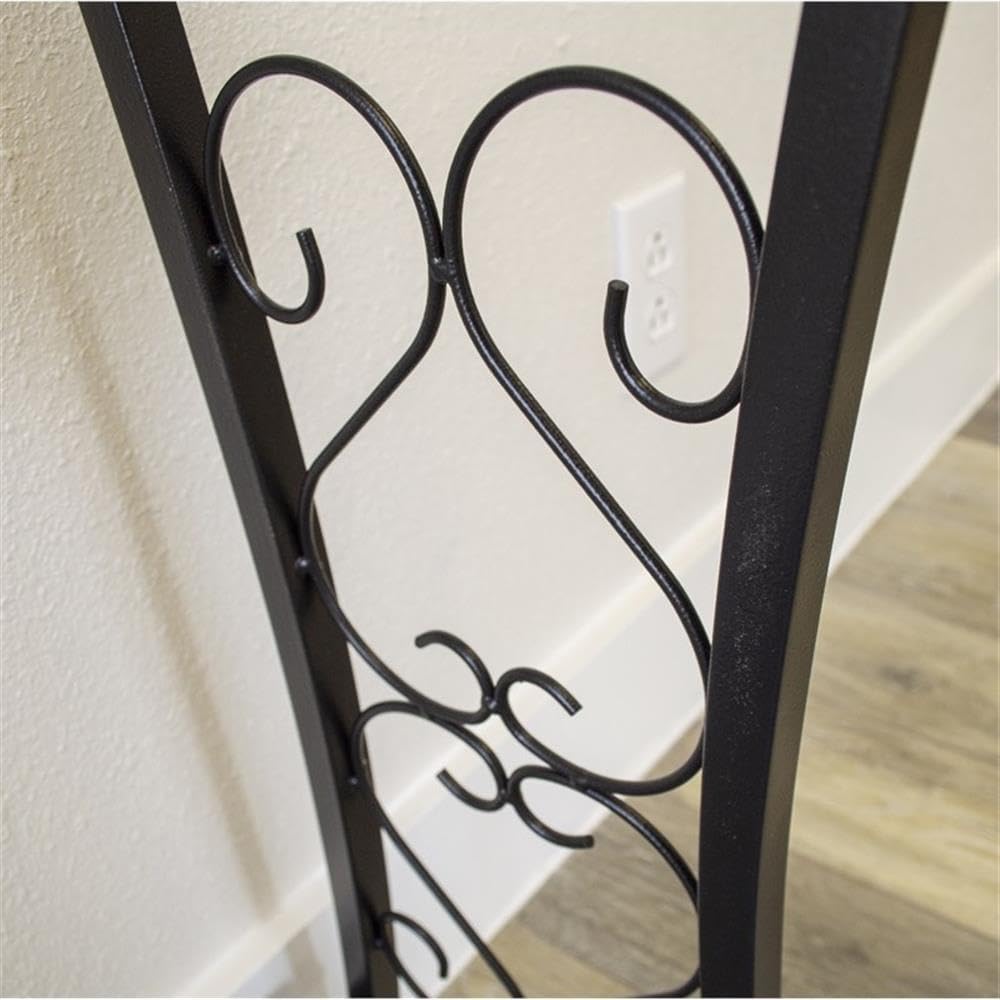 29 Gallon Metal Aquarium Stand, Black Powder-Coated Finish, Durable Steel Construction, Moisture-Resistant, Scroll