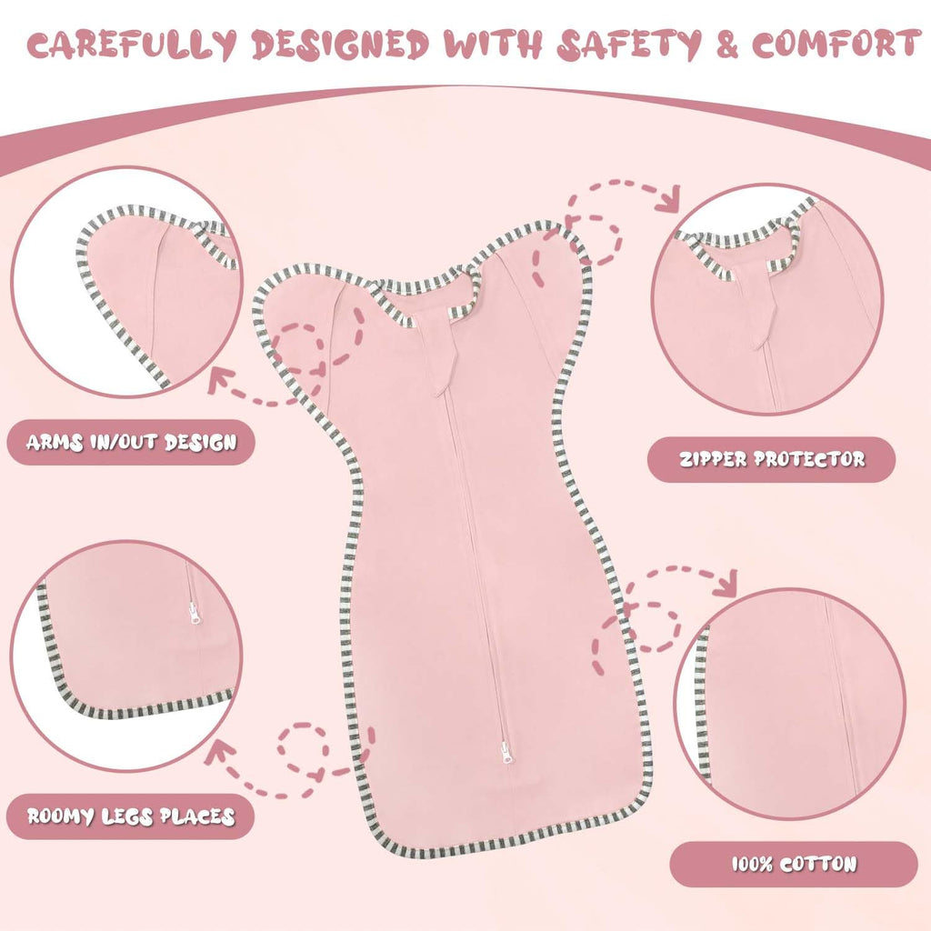 Swaddle Sleep Sack Transition Swaddle Arms up Swaddles with Way Zipper Arms /Out