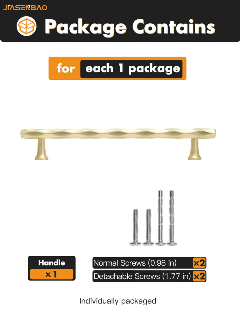 Cabinet Pulls Brushed Gold 7.56" Hole Center 10 Pack Hammered