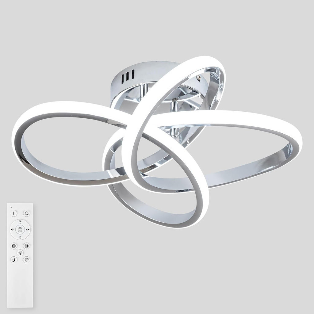 Modern LED Ceiling Light with Remote Control, Stepless Dimming, 3000-6000K Selectable, 36W, Dimmable LED Chandelier