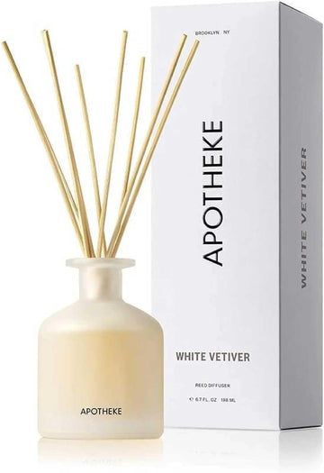 Scented Reed Diffuser, White Vetiver, 10 Reed Sticks