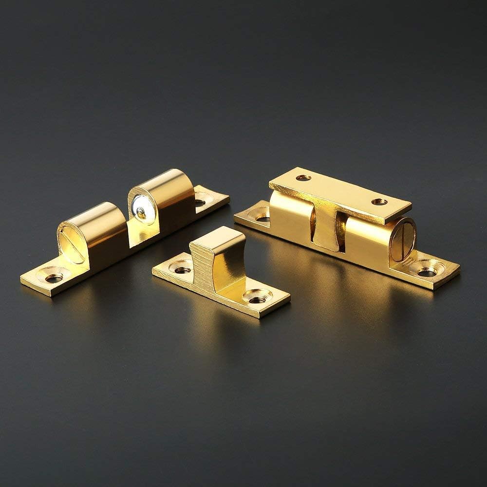 50mm Furniture Cabinet Door Brass Dual Ball Roller Catch Latch 10 Pcs