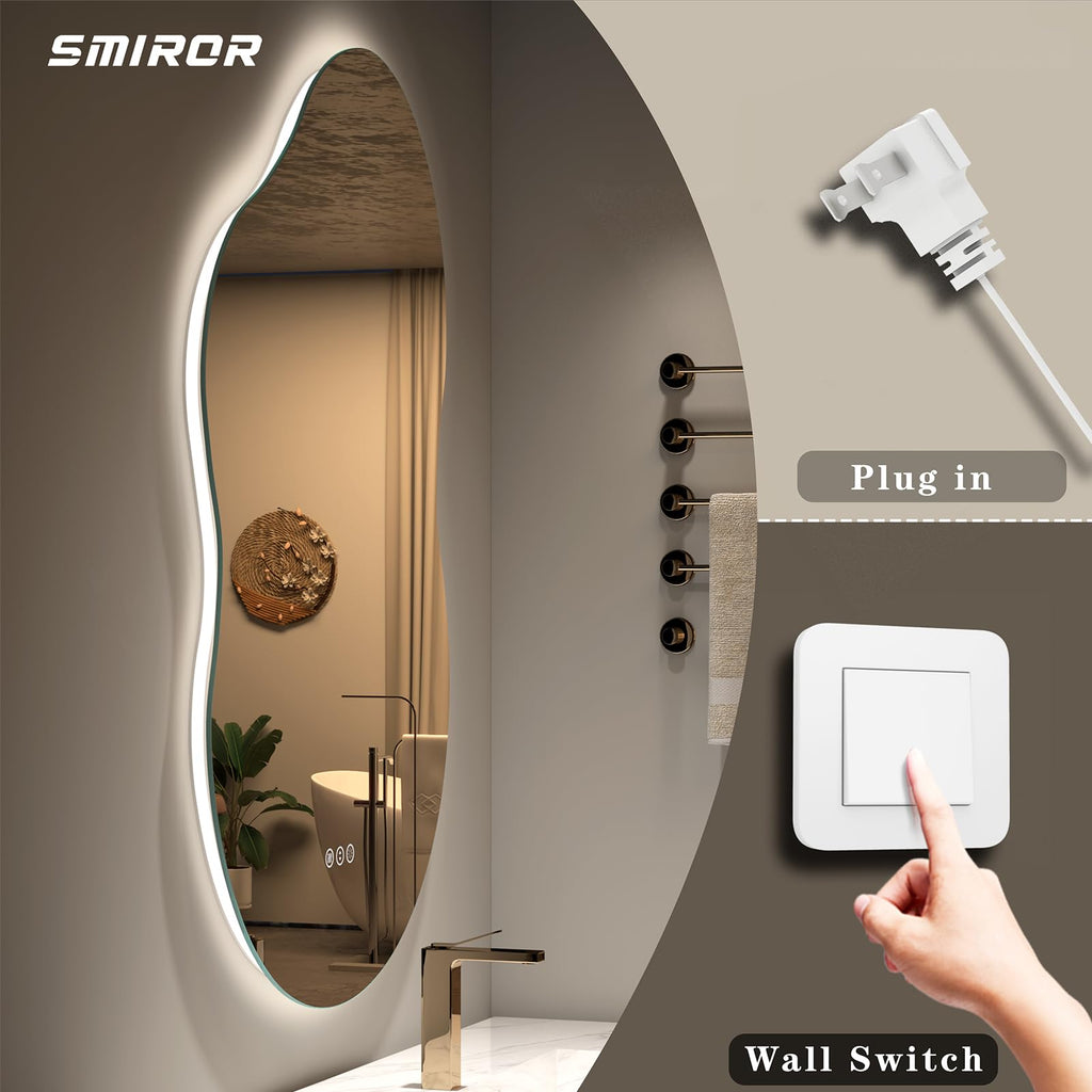 20x32 Irregular Backlit Led Lighted Bathroom Vanity Mirror