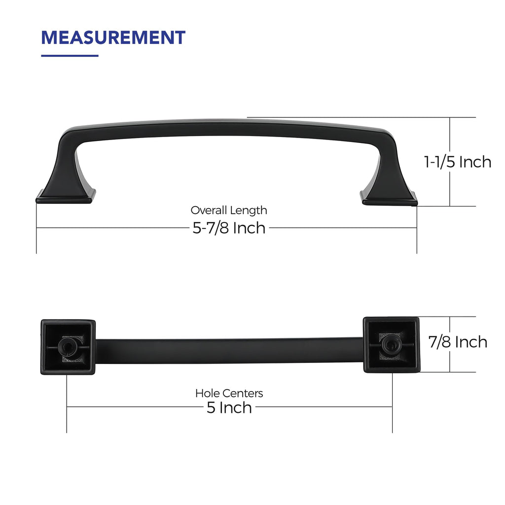 30 Pack Kitchen Cabinet Handles 5 Inch Hole Center Black Cabinet Pulls
