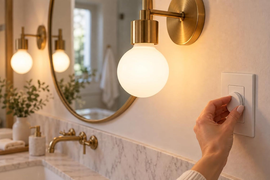 G25 Globe Vanity Light Bulbs, 40W Equivalent, 2700K Warm White, 90 CRI, 450 Lumens, Flicker Free Dimmable Bulbs