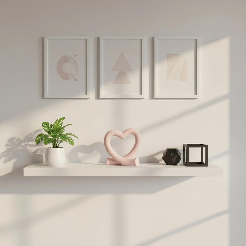 Pink Heart Decor Sculpture, Cute Romantic Love Statue Aesthetic Room Decor Desk Shelf Coffee Table, Gift for Her