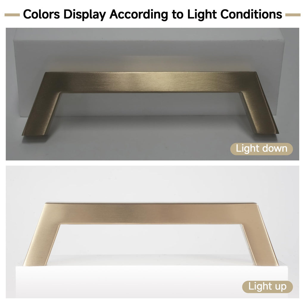 30 Pack 5 Inch Cabinet Handles - Champagne Bronze Modern Square Gold Cabinet Pulls Kitchen Drawer Handles for