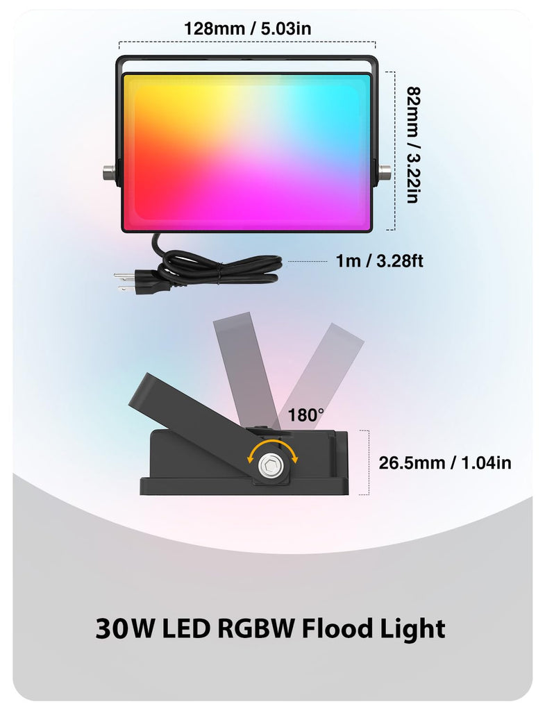 LED Flood Light DIY Color Changing Uplights with Remote, 6 Pack