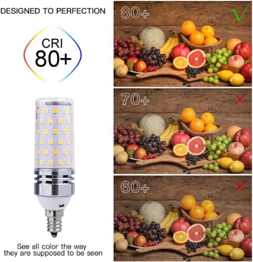 4Pack 12W LED Corn Light Bulb, Mini Corn Bulb, 100 Watt Equivalent, Cool White 6000K, 1100LM E12 Base, for Garage