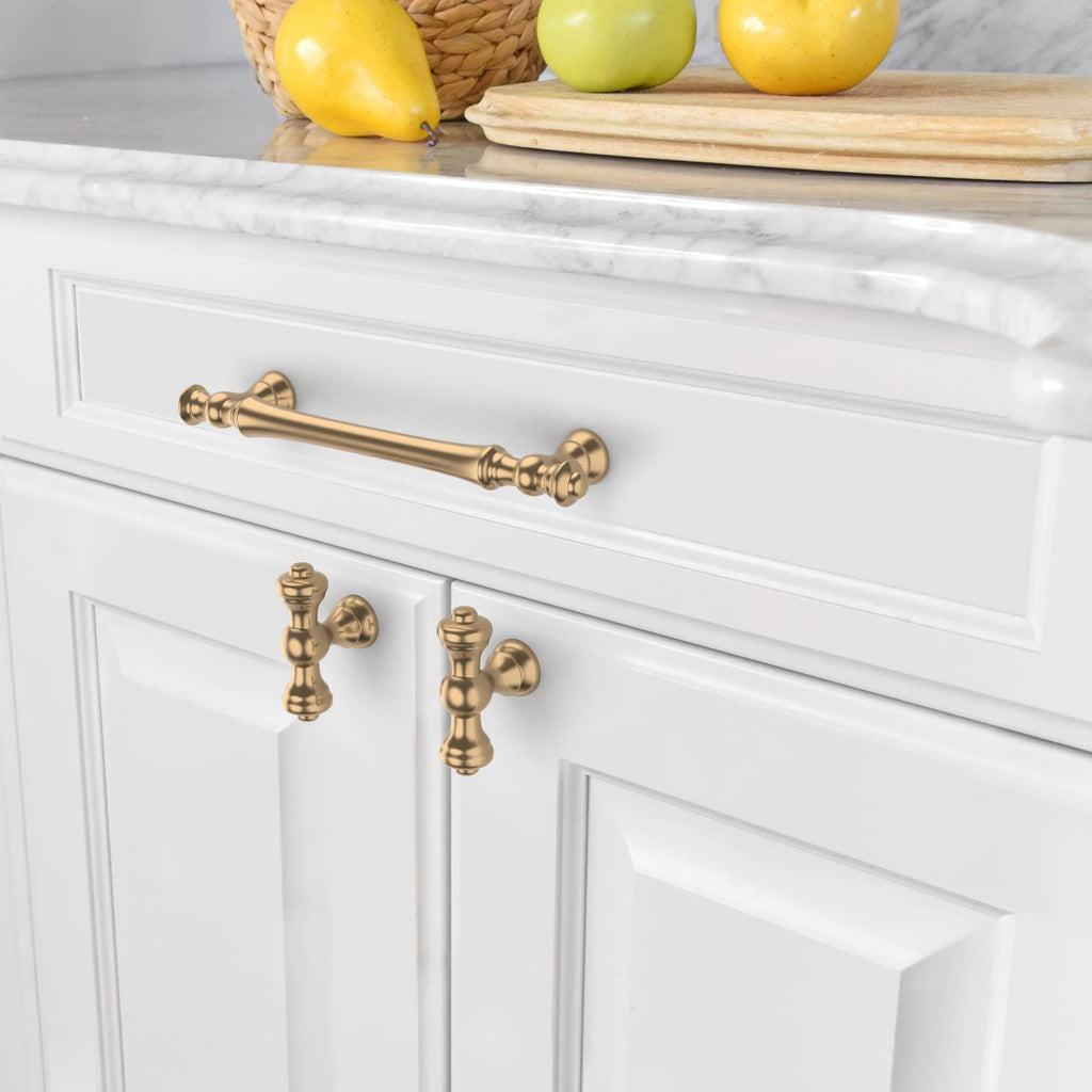 10 Pack Champagne Bronze Cabinet Pulls 6.3"