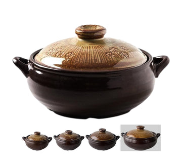 Korean Pot [Buncheong] MUD GLAZE Earthenware Ttukbaegi, Natural Ceramic Clay Cooking Pot Casserole, Heat Resistant