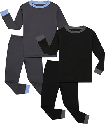 4 Piece Boys 100% Cotton Pajamas Set Soft Sleepwear