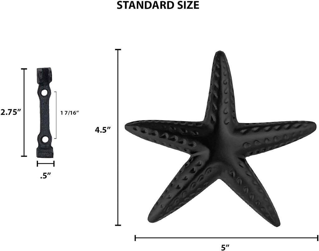 Starfish Door Knocker - Matte Black (Standard Size)