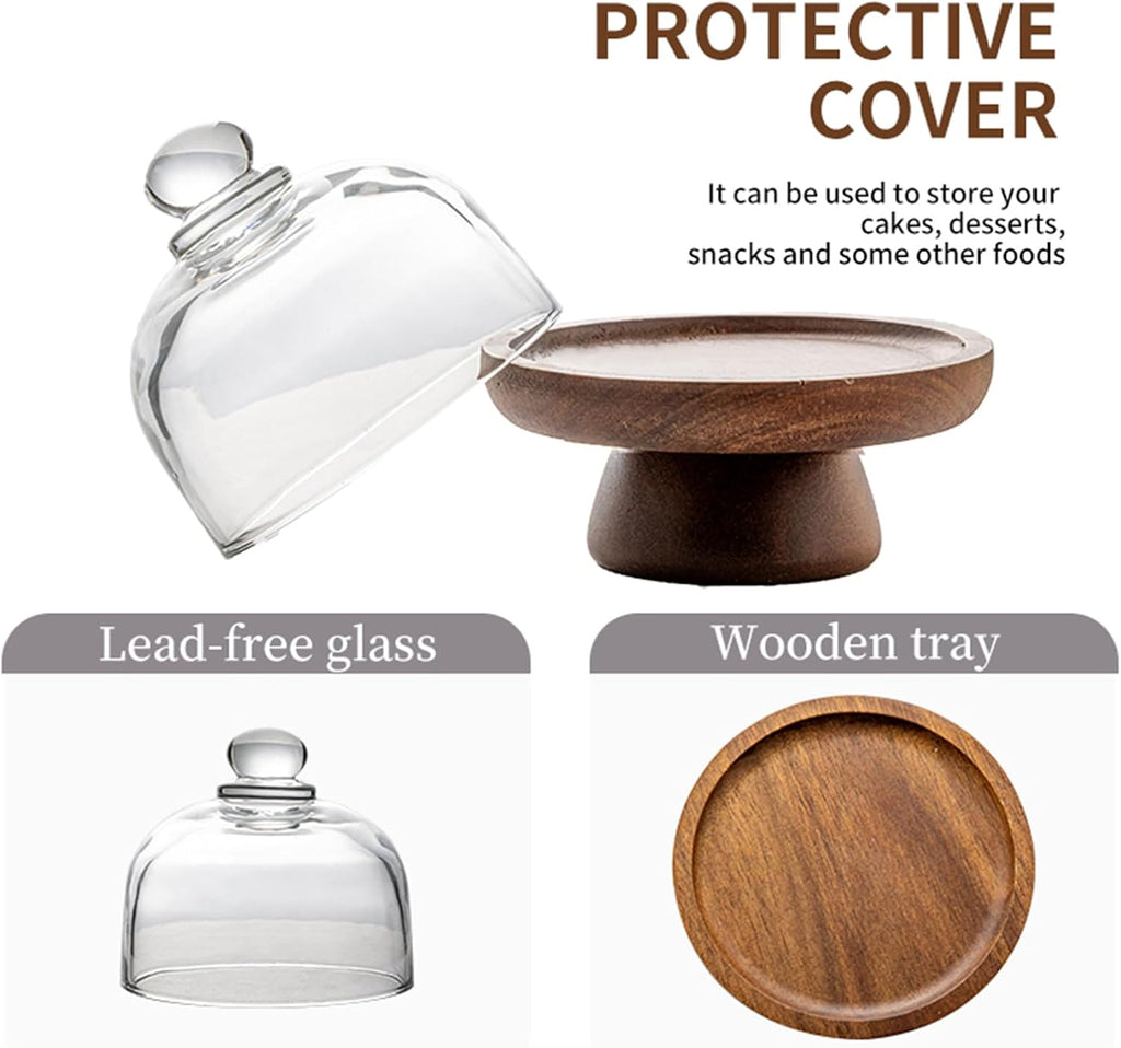2 sets 4.1 inch of mini glass dessert cups, equipped with high-foot bases; small glass cake stand; transparent - Set of 4