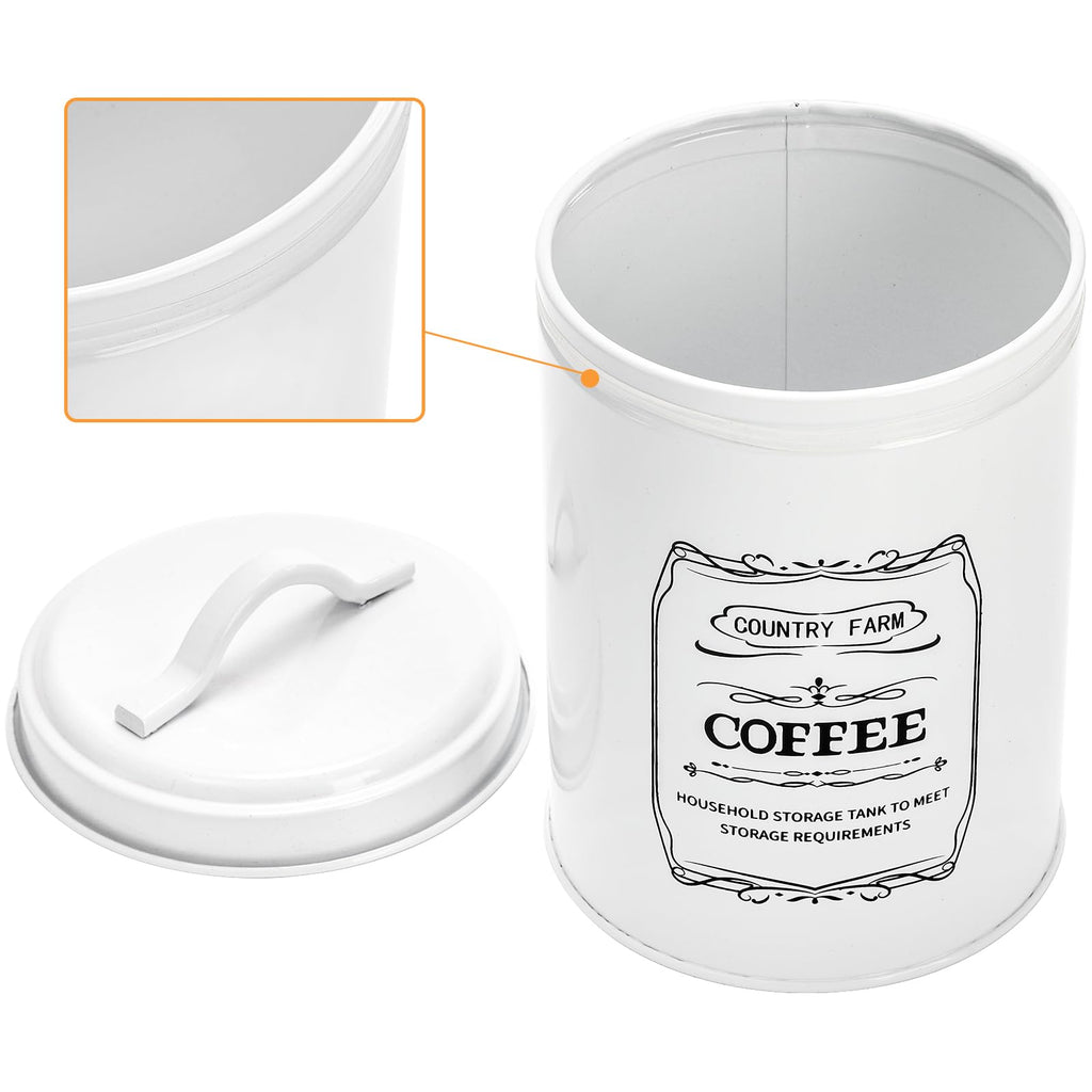 Set of 4 Kitchen Canisters with Airtight Lids, Coffee Tea Sugar Flour Tin Jars Nesting Food Storage Container Set for
