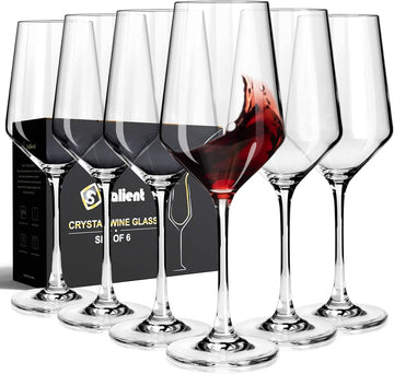 Wine Glasses Set of 6, Long Stem White/Red Wine glasses,14oz Hand Blown Premium Crystal Wine Glass,Gift Packing