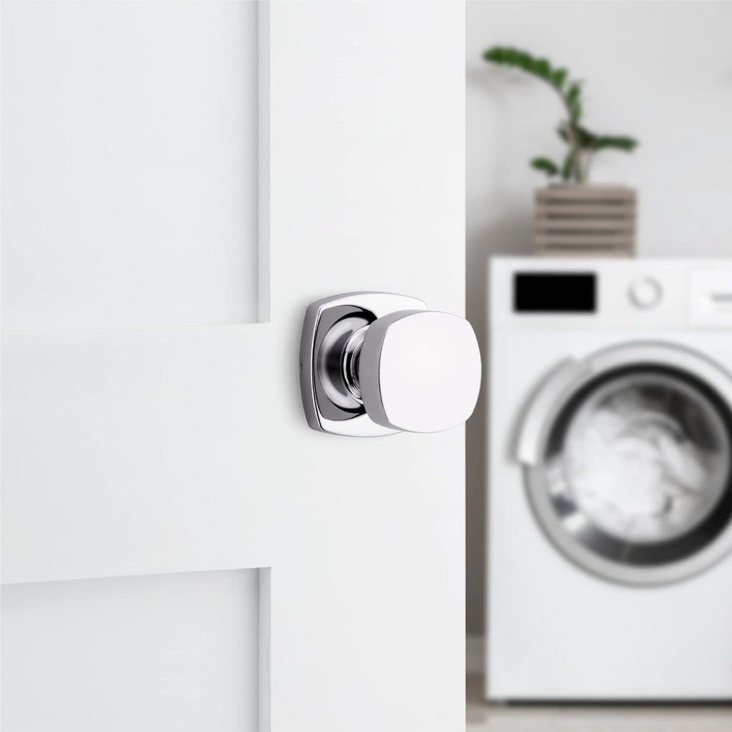 Arroyo Knob Interior Passage Door Knob, Handle For Closet and Hallway Doors, Non-Locking Doorknob, Polished Chrome