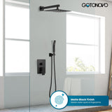 Rainfall Bathroom Shower System Rain Shower Head and Handle Set Wall Mounted Shower Complete Combo Solid Brass