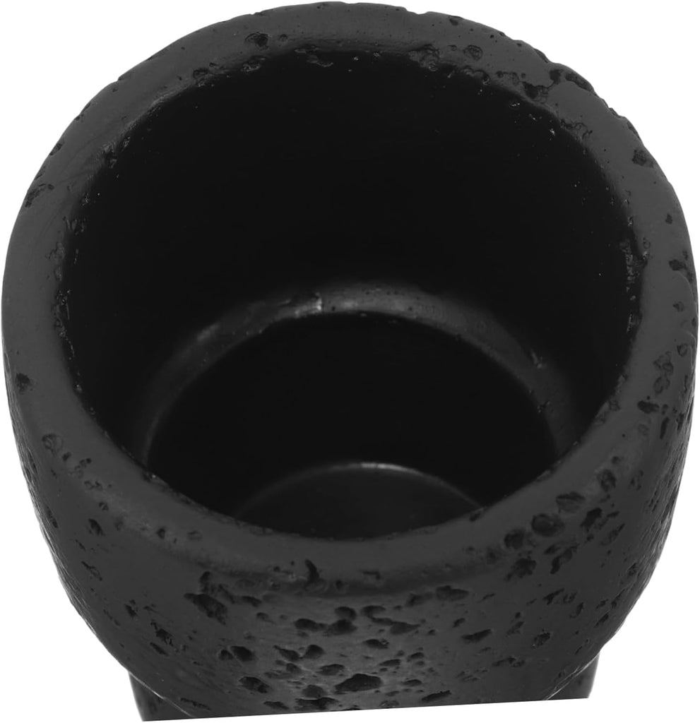 Cement Match Striker Jar for Match Boxes Decorative Weather Resistant Black Jar with Rustic Artistic Style