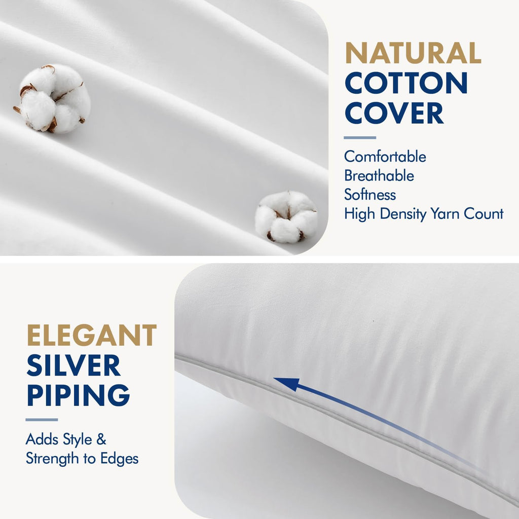 20x20 Inch Pillow Inserts with 100% Cotton Cover - Set of 4