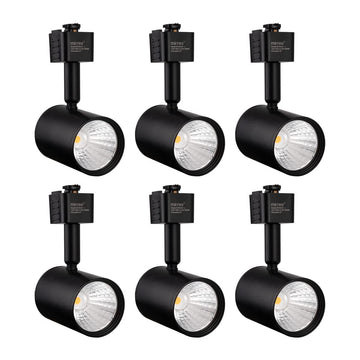 6 Pack J Type LED Track Lighting Heads 6.5W 3000K Warm White Black