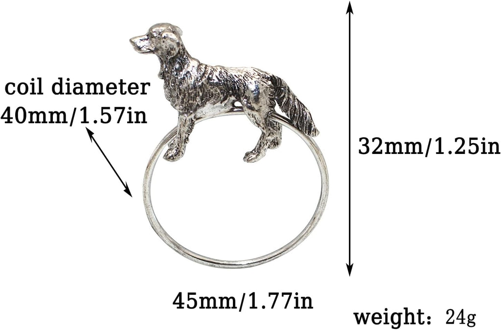 Napkin Rings Animal Napkin Rings Animal Napkin Rings Holder, for Family Gathering or Every Day (Dog (Silver)) - Set of 8