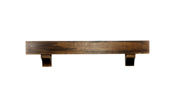 6" Deep Rustic Wood Beam Mantel with Corbels 42 48 54 60 66 72 84 (66, Provincial)
