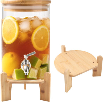 Wooden Drink Dispenser Stand, Beverage Dispenser Stand and Water Jug Holder, Drink Stand for Families, Parties