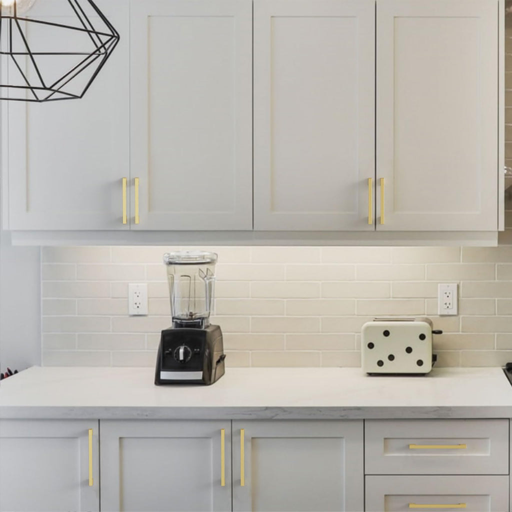 10 Pack Brushed Gold Cabinet Pulls 6.3"