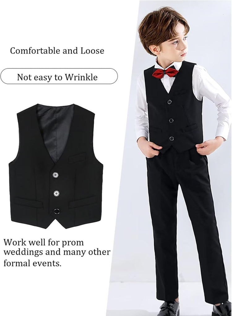 Boy's 4 Button Formal Suit Vest Slim Child's Waistcoat