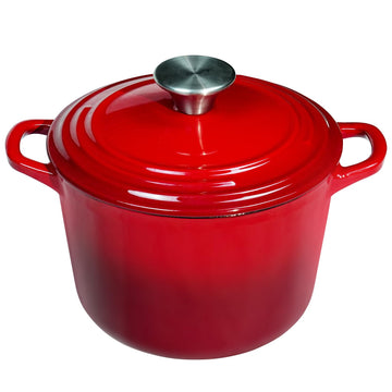 Dutch Oven Pot with Lid 1.8 Qt Cast Iron Dutch Oven for Bread Baking, Red Enameled Cast Iron Rice Pot, Small Deep