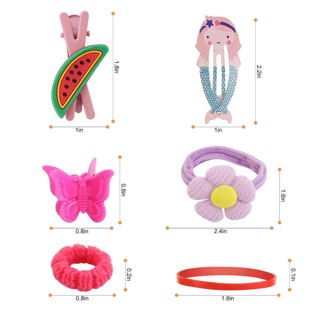Toddler Girls Hair Accessories Kit, Little Girl Hair Clips Set Hair Stuff Kids Hair Ties Accessory Kits Variety Pack