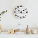 Wall Clock Battery Operated 14 Inch Large Gray Silent Non Ticking Country Rustic Design Vintage Retro Decorative