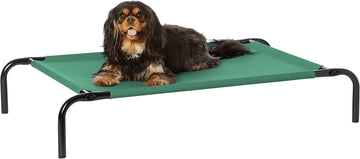 Cooling Breathable Elevated Dog Bed with Metal Frame for Small Dogs, Green