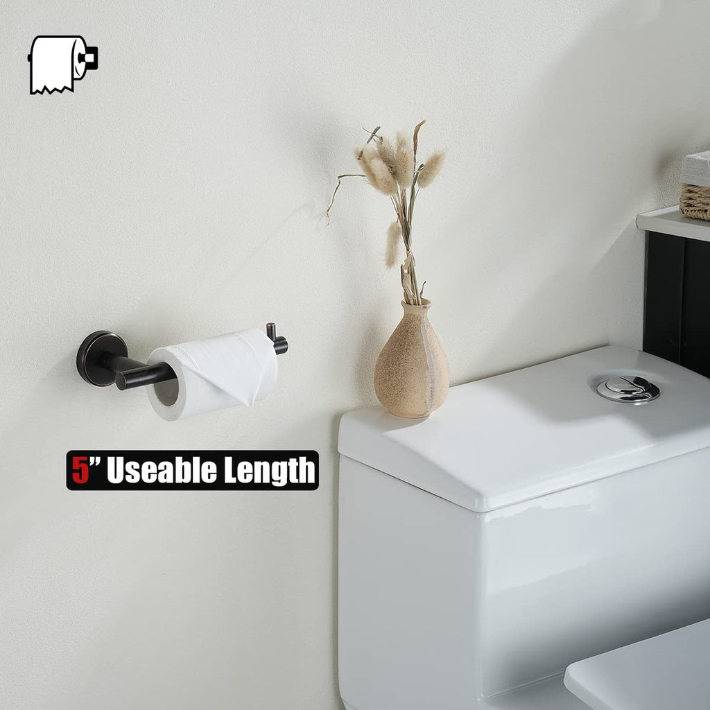 Bathroom Hardware Set Oil Rubbed Bronze, 5-Piece Bath Accessories Set Wall Mount Includes 24 in Towel Bar, 9 in HT